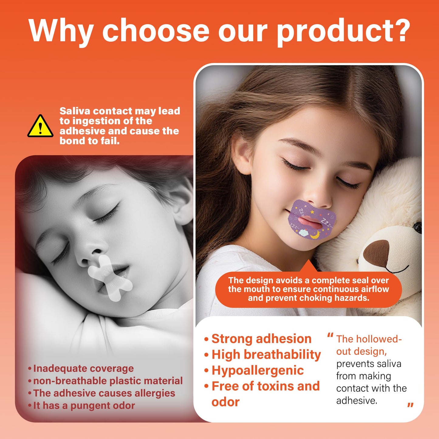 30pcs Mouth Breathing Correction Patch, Children's Closed Mouth Patch, Adult Anti-snoring, Closed Mouth Patch, Improve Mouth Breathing Facial Problems (Medium（8-15years）)