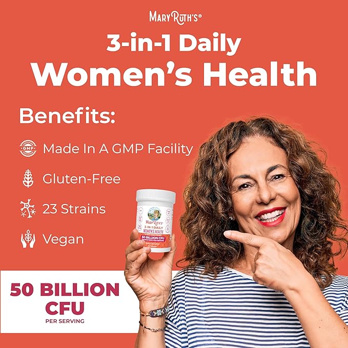 MaryRuth Organics Prenatal Postnatal Multivitamin Gummies (Strawberry) & Women's 3-in-1 Daily Probiotic Capsules | Clean Label Project Verified® | Breastfeeding & Gut Health | Vegan, Non-GMO