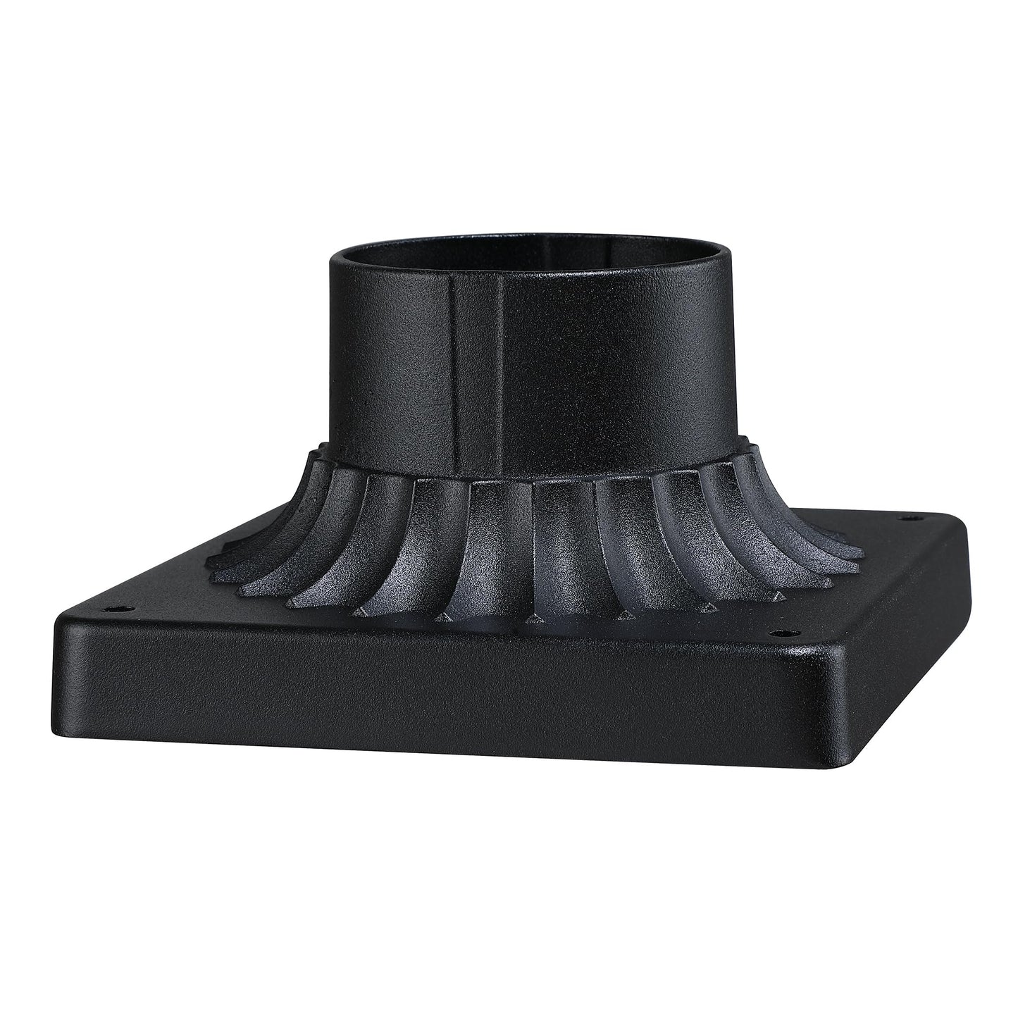 Faymart Lighting Black Pier Mount Adapter-Outdoor Post Light Mounting Base For 3 Pole  5.67X5.67 Post Cap Adapter Aluminum Alloy Pillar Light Fixture Mounts Matte Black