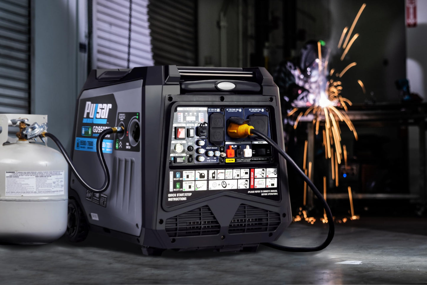 Pulsar 9500W Dual Fuel Portable Inverter Generator For Residential And Camping Use Gd950Bn