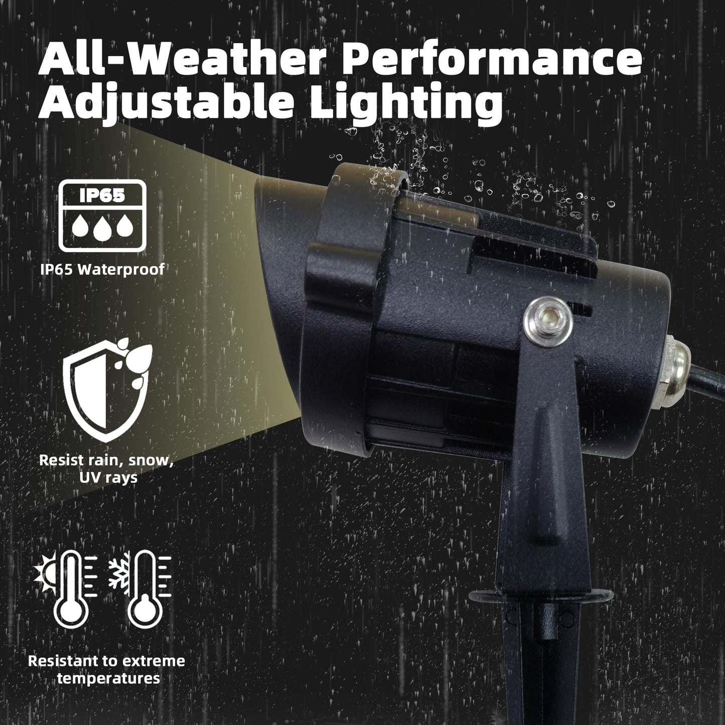 Led Outdoor Landscape Spotlight - 120V 12W Warm White Waterproof Spot Lights For Yard House Flag Tree  Lighting Decorations For Christmas Halloween(2 Pack)