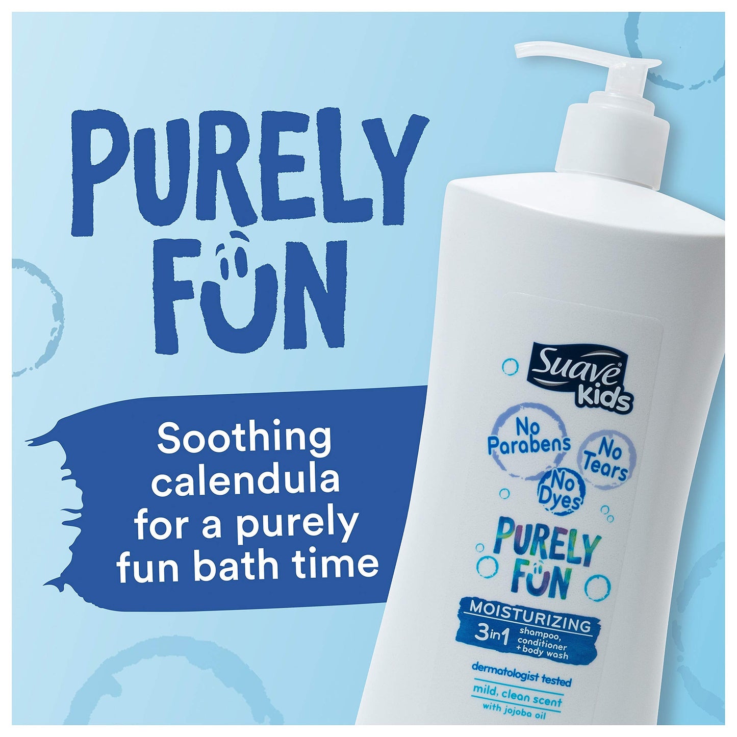 Suave Kids 3 In 1 Shampoo + Conditioner+ Body Wash Purely Fun, 28 Ounce(Packaging May Vary)