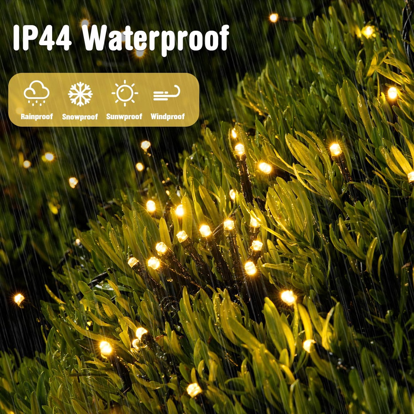 Jmexsuss 66Ft 200 Led Warm White Christmas Lights, Indoor/Outdoor Twinkle String Lights, Model Exs-S-0200
