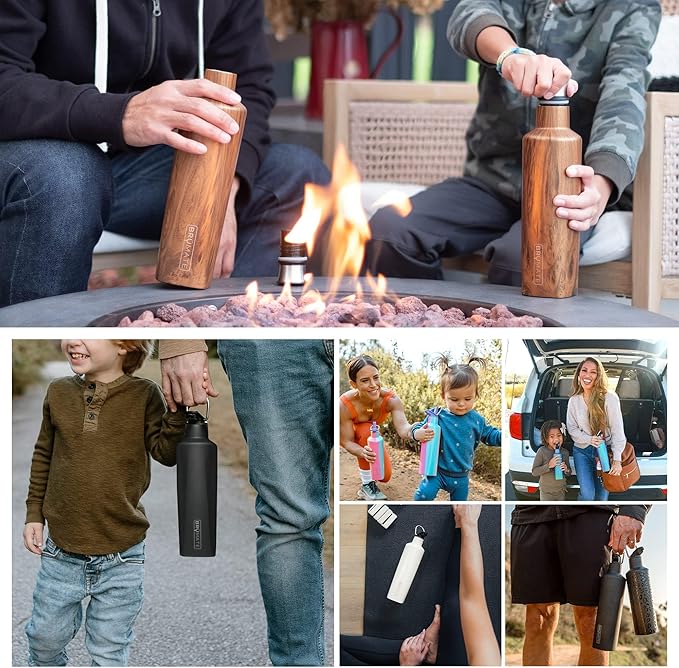 BrüMate ReHydration - 100% Leakproof 25oz Insulated Water Bottle with Straw - Stainless Steel Water Canteen (Mauve Camo)