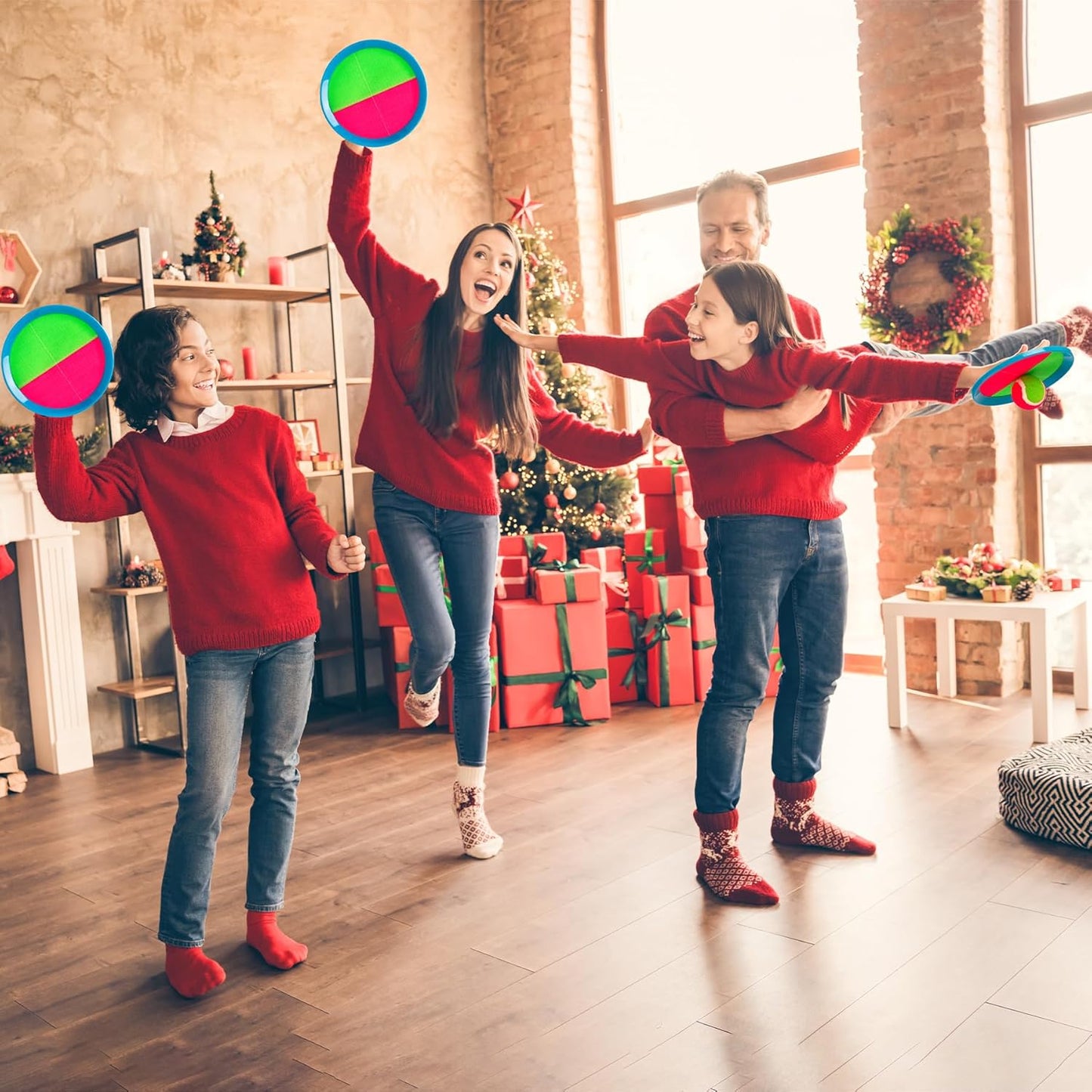 PlayZap Toss and Catch Ball Set Upgraded Stocking Stuffers for Toddlers Kids Teens Boys Girls - Baseball Toys Sturdy PVC for Beach Pool Yard Outdoor - Gift for 3-5 5-8 8-13+ Years