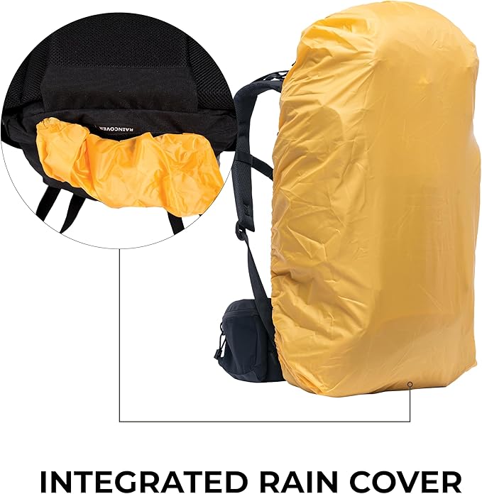 TETON 55L Scout Internal Frame Backpack for Hiking, Camping, Backpacking, Rain Cover Included