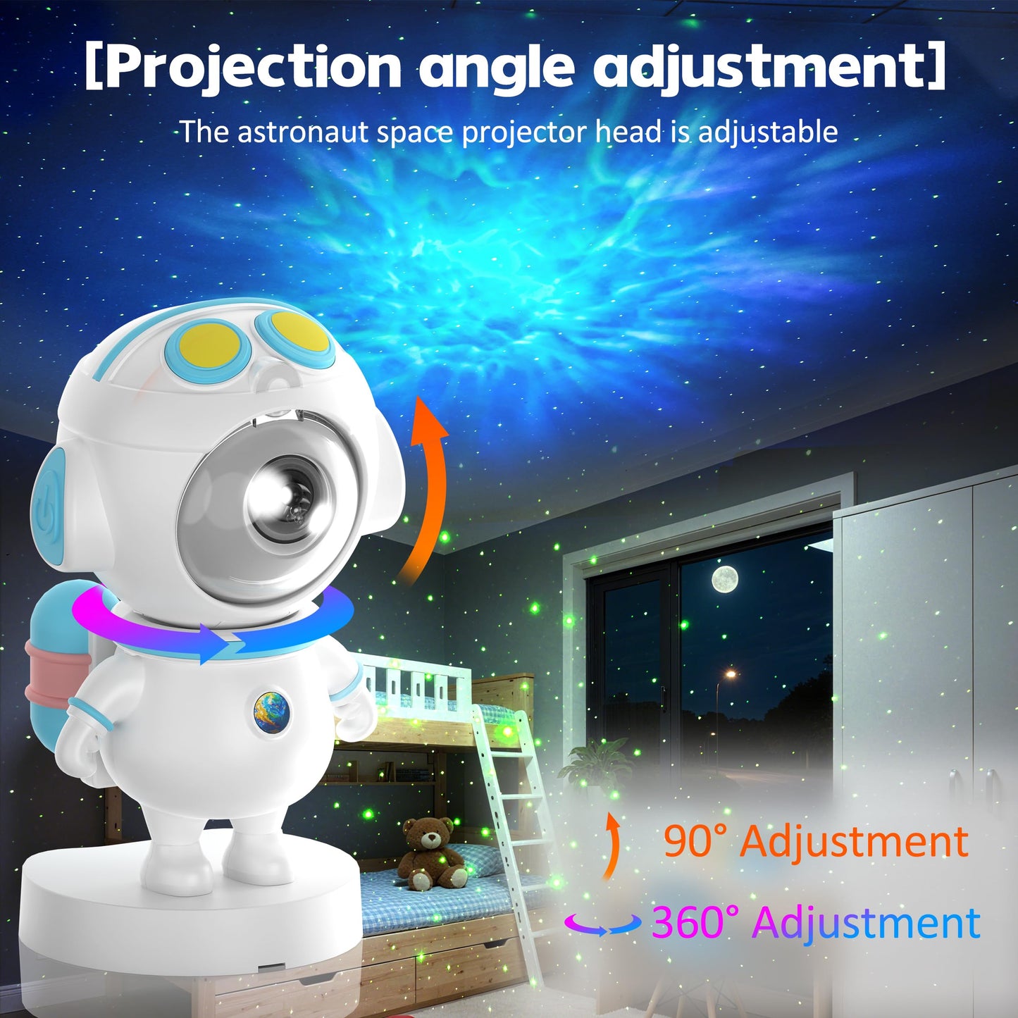 Apollo Star Galaxy Projector Night Light With 16 Light Effects  Nebula Ceiling Led Lamp For Bedroom And Room Decor  For Parties&Christmas &Birthday& Kids Gifts (Blue)