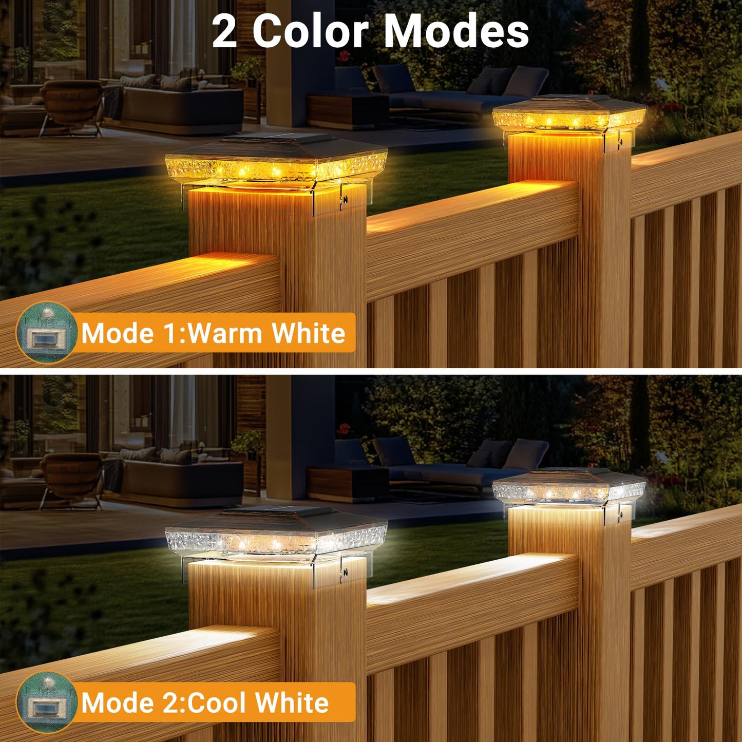 Btfarm 4X4 Solar Post Cap Lights Outdoor  2 Modes 16 Led Deck Fence Post Lights  1 Pack Waterproof Solar Powered Lighting Outside Fit 4X4 3.5X3.5 Wooden/Vinyl For Porch Patio Garden  Copper