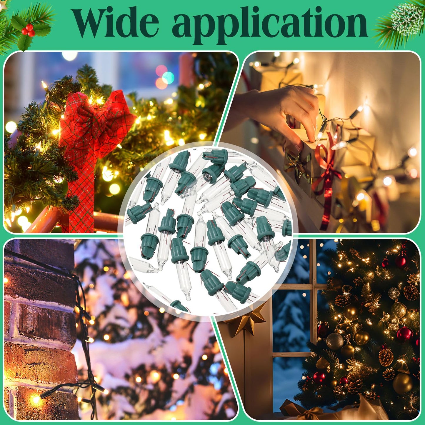 Mudder 80 Count Christmas Replacement Mini Light Bulbs With Base Christmas Tree Incandescent Wire String Lights Replacement Bulbs For Xmas Indoor Outdoor Decor (Warm White 2.5Vx0.17A)
