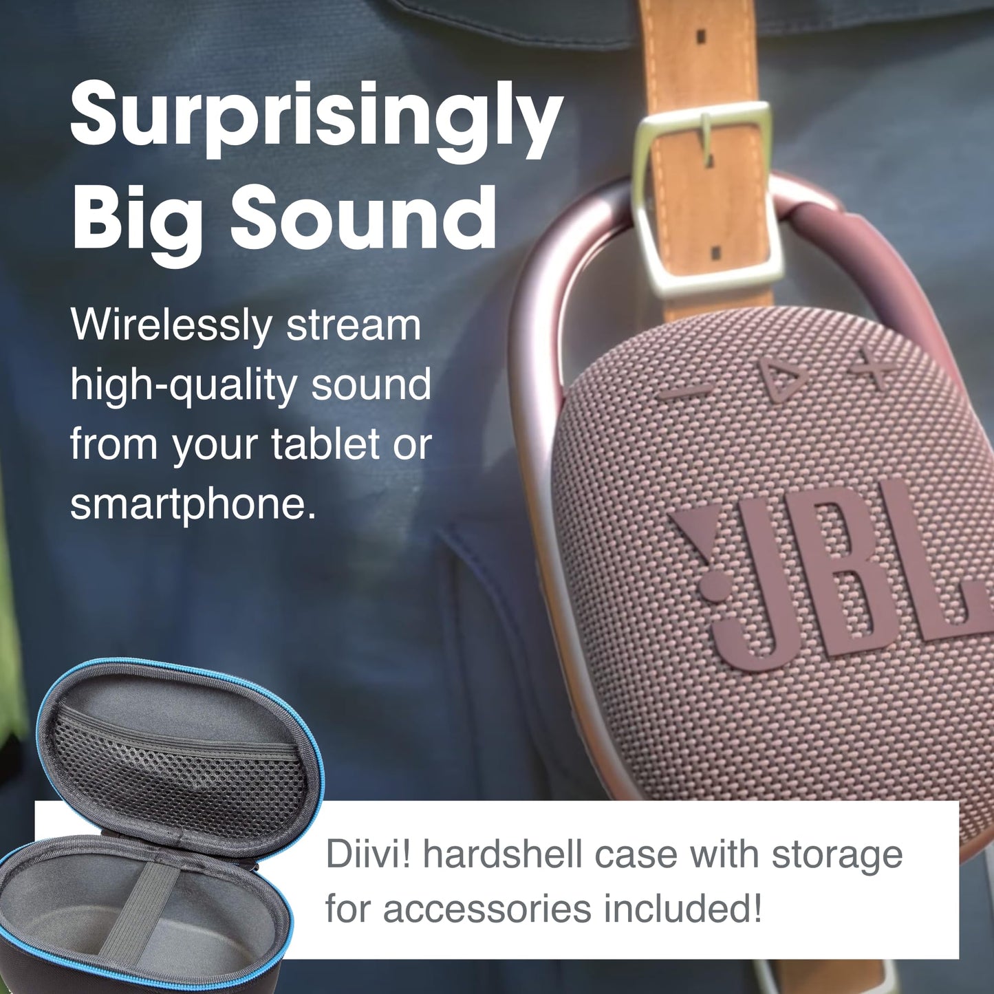 Jbl Clip 4 Eco Portable Bluetooth Speaker (Green) + Bundle With Divvi! Protective Hardshell Case (Black)