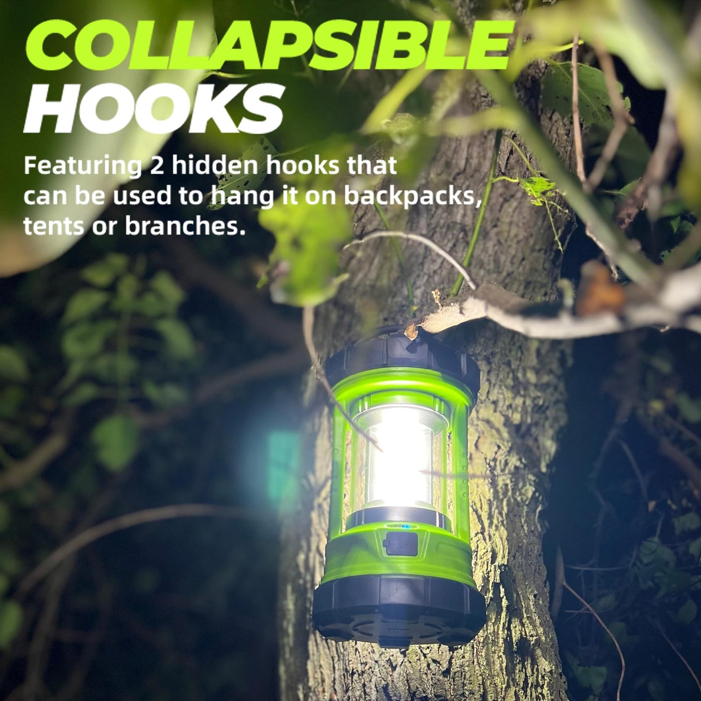 Favourlite Rechargeable Camping Lantern - 3000Lm, 5 Light Modes, 4400Mah Phone Charger, Waterproof, Pale Green, Model 001