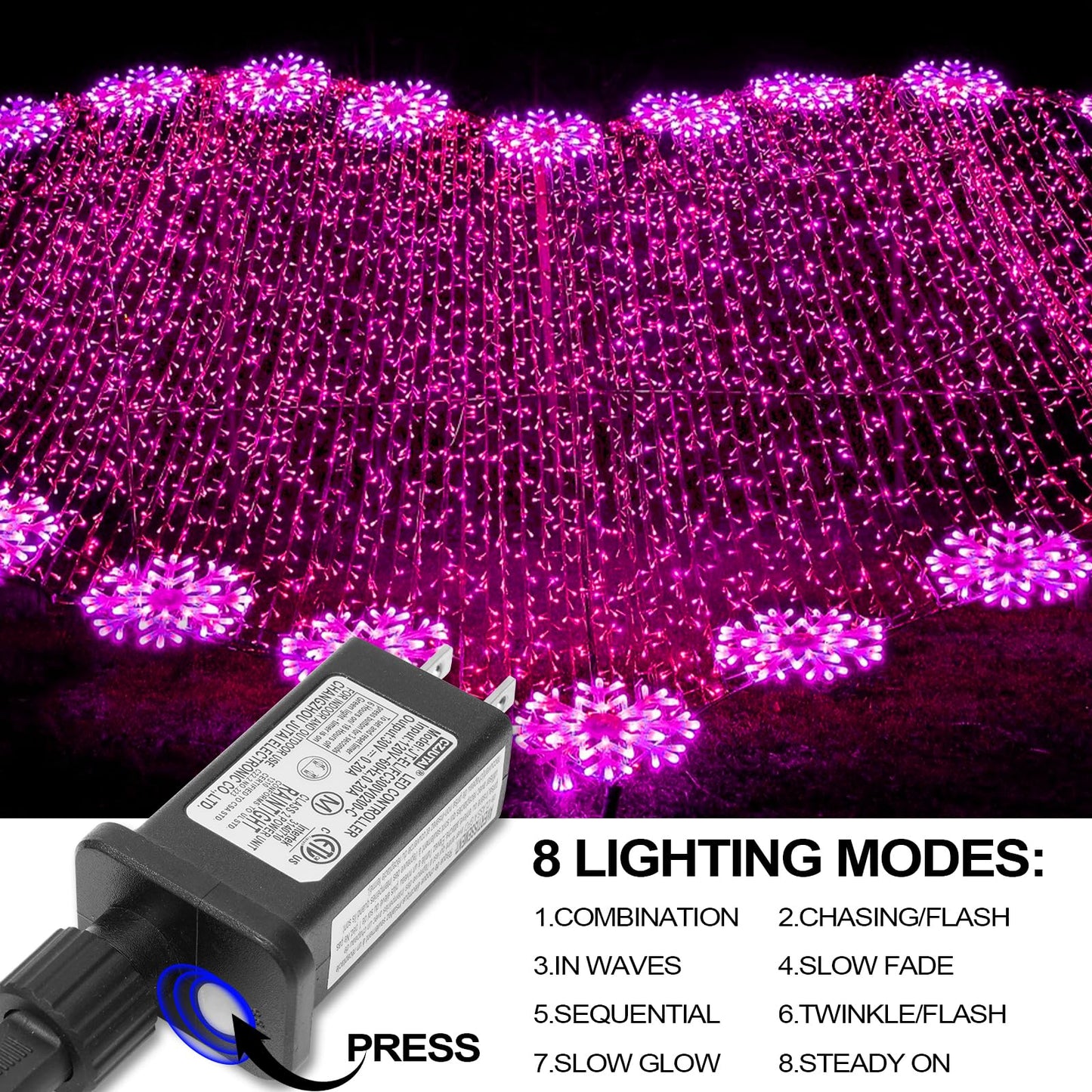 Illuminew Christmas Lights - 98Ft 300 Count Connectable Waterproof Led Fairy Lights Bulbs For Indoor Outdoor Christmas Tree Wedding ValentineS Day Decor (Pink  150 Count - 2 Pack)