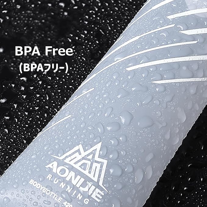 Azarxis TPU Soft Flask Folding Collapsible Water Bottles BPA-Free for Hydration Pack - Ideal Trail Running Hiking Cycling Climbing (420ml/14.20oz - 2 Pack)