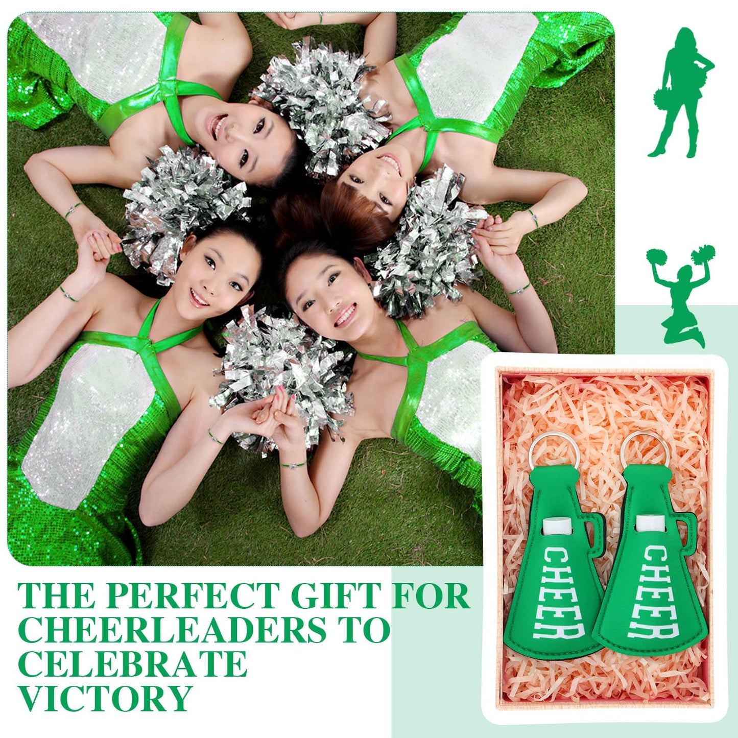 Swiffen 36 Pcs Cheerleading Gifts Bulk Cheer Team Gifts Lip Balm and Lipstick Holder Keychains Set Cheerleading Party Favors for