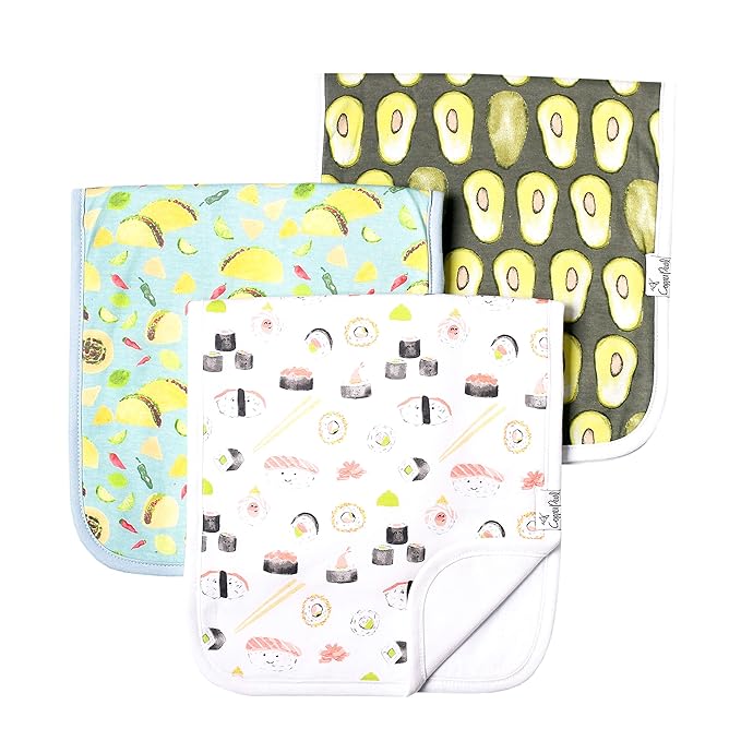 Copper Pearl Baby Burp Cloth Large 21''x10'' Size Premium Absorbent Triple Layer 3-Pack Gift Set “Baja