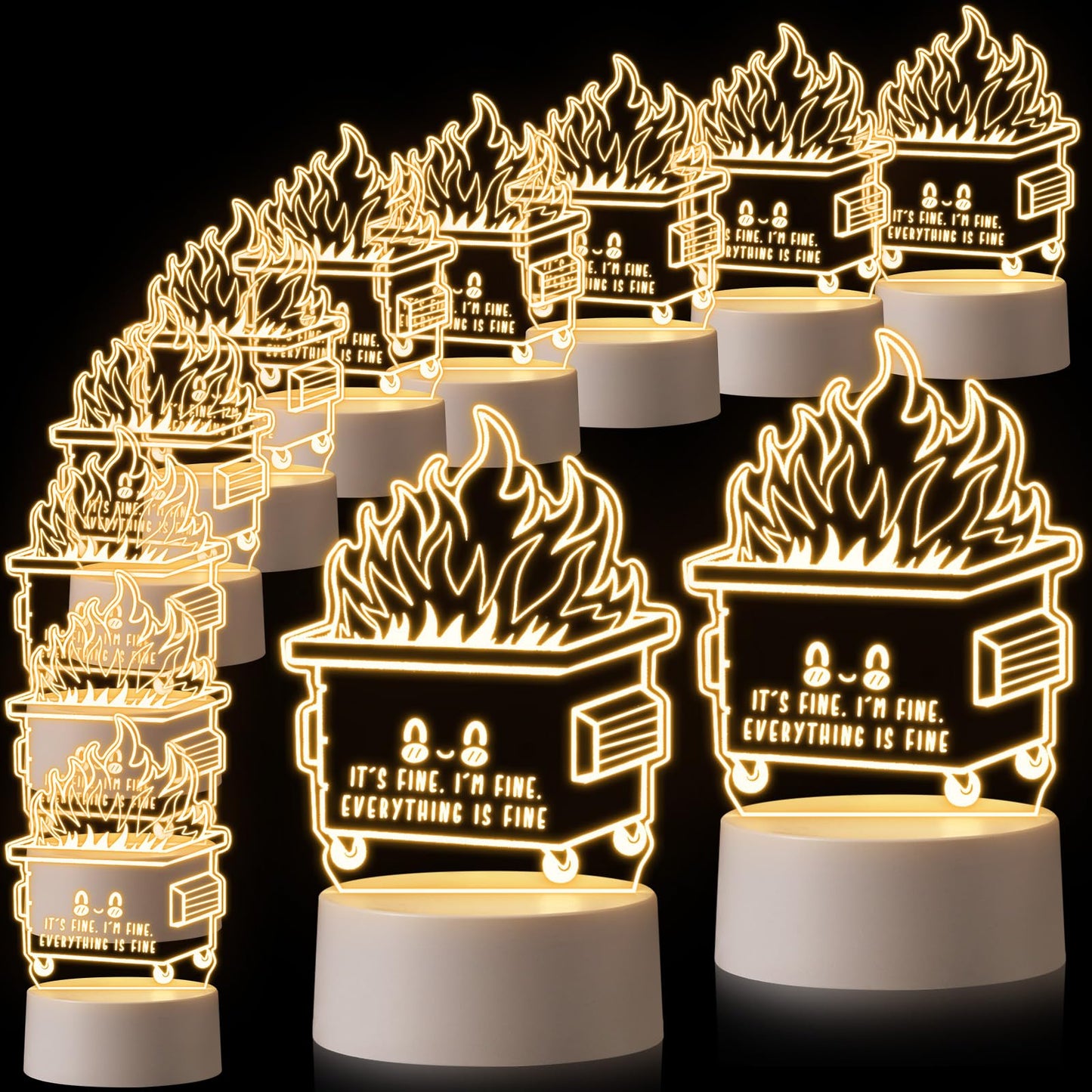 Cinnvoice 12 Pcs Response Team Appreciation Gifts for Employee Staff Team Dumpster Fire Desk Accessories Desk Dumpster Fire Cowo