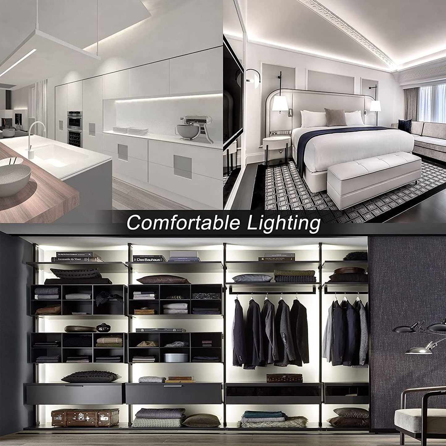 GUOTONG LED Rope Lights, Waterproof, Connectable, 131.2FT, White, Indoor/Outdoor Decorative Lighting