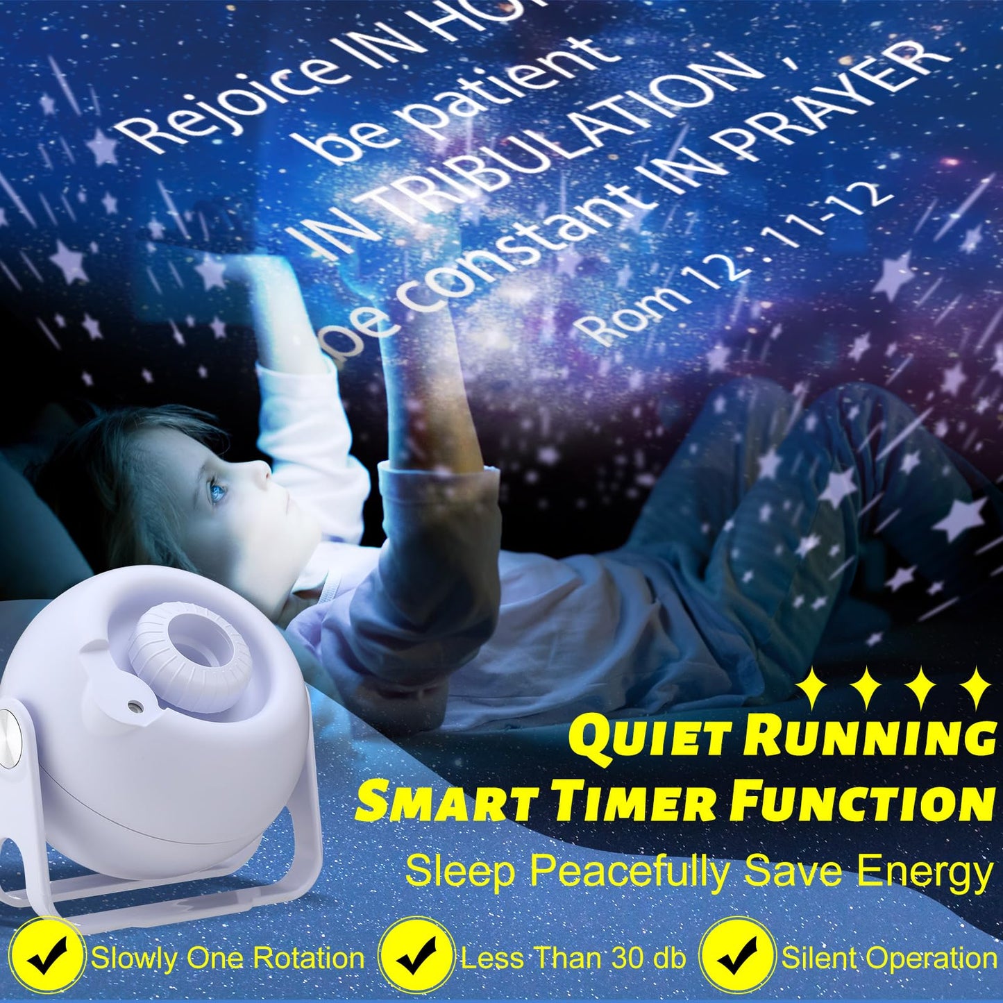 Aurelema Bible Verses Projector Galaxy Projector Includes 12 Interchangeable Christian Discs Night Light Set Project Religious on Walls or Ceilings for Gift(Bible)