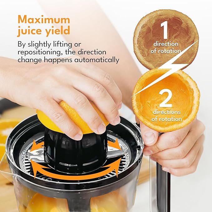 LEBENLANG Electric Citrus juicer - 2 cones & BPA-free I High juice yield & Large Volume I 24oz Orange juicer squeezer I Esprimidoras electrico Exprimidor de limones y jugo naranjas for Juicers Machine