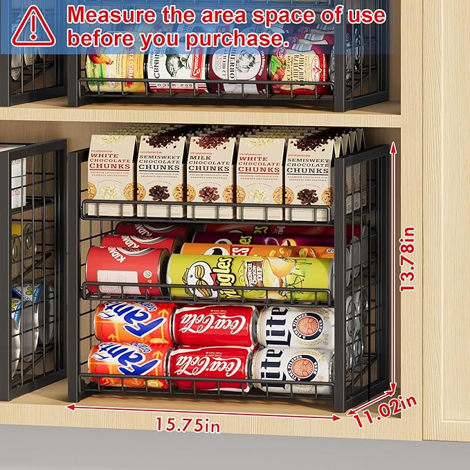 X-cosrack 6 Tier Sturdy Stackable Can Organizer for Pantry, Adjustable Pantry Organizer and Storage for Canned Food Can Goods, Kitchen Can Dispenser Storage Holder for Soda Drinks Snacks