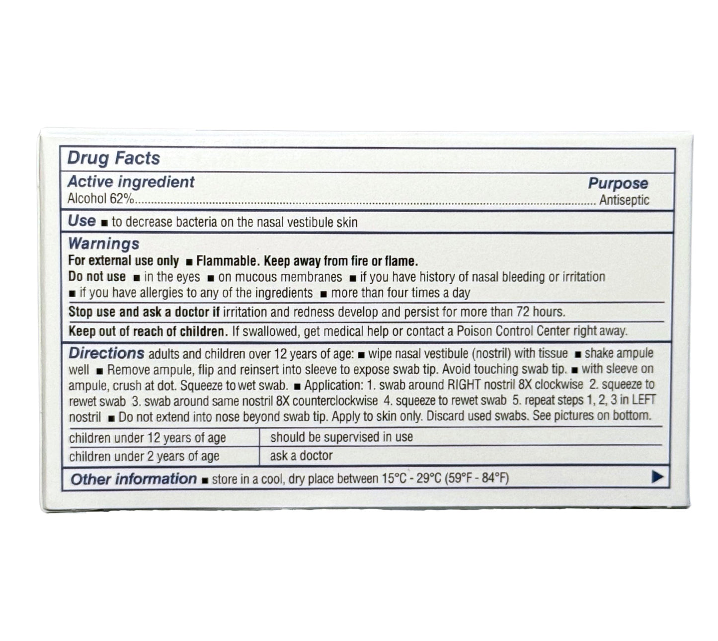 Nozin® Nasal Sanitizer® Antiseptic Popswab® Ampules 10ct Pack | Kills 99.99% of Germs | Alcohol Based 62%