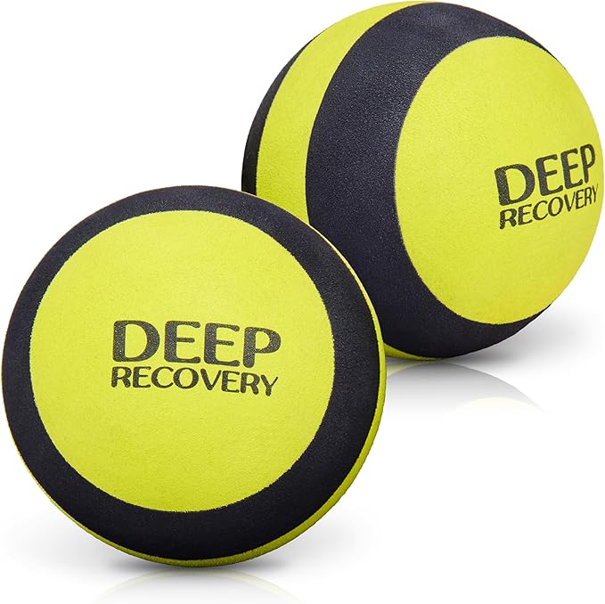 Deep Recovery Yoga Deep Tissue Massage Ball Set, Firm Density – 4-Inch Myofascial Release Balls for Feet, Back, Neck, Legs...
