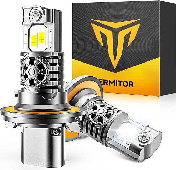 Termitor Latest & Brightest H13/9008 Light Bulbs, 10X 50,000LM Extreme Brightness, 6500K Cool White, 1:1 Min Size, Plug-N-...
