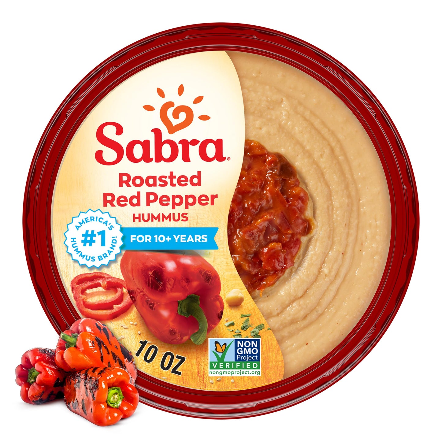 Sabra Roasted Red Pepper Hummus, 10 Oz Tub