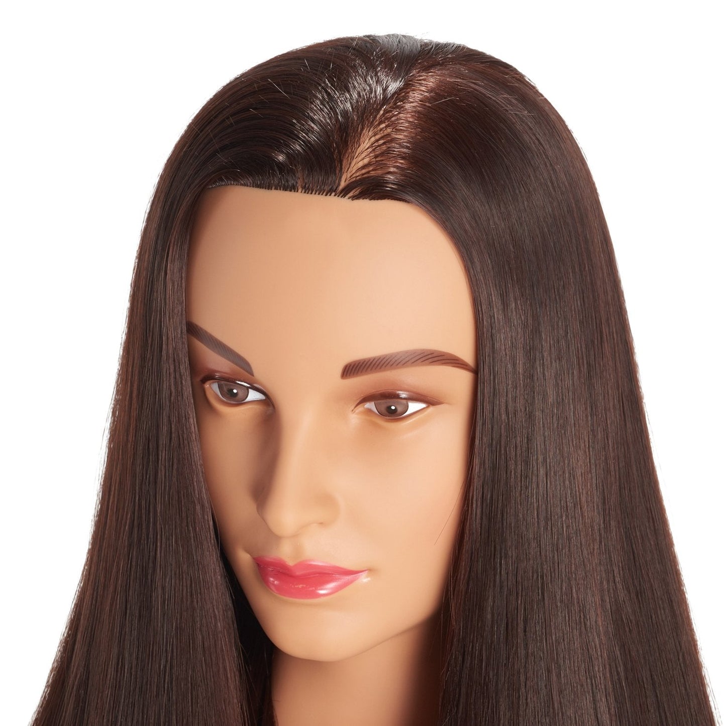 Hairingrid 26-28 Mannequin Head for Hair Styling Training - Manikin Cosmetology Doll With Synthetic Fiber Hair and Free Clamp Ho