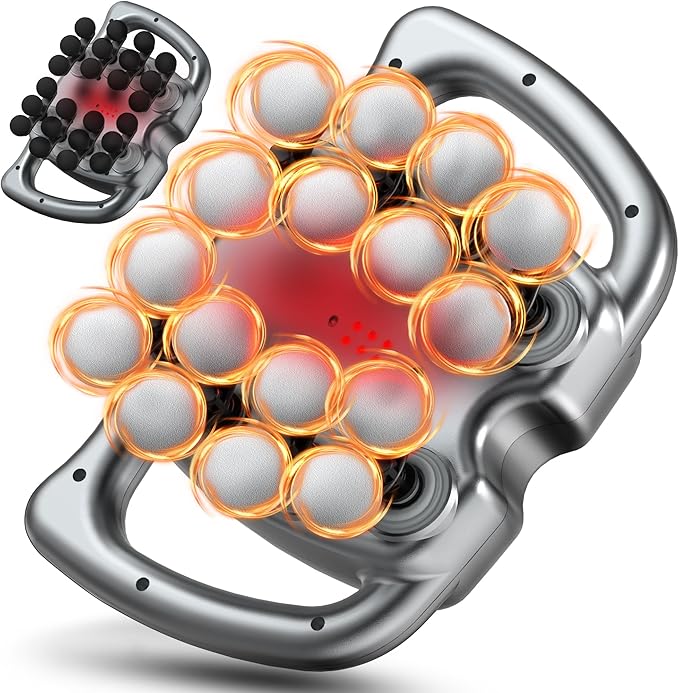AKALOL Massage Gun, 2IN1 24 & 16 Head Multi Massager Gun Deep Tissue with Red Light, 9 Modes 30 Intensity Levels, Cordless...