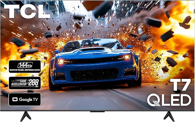 TCL 65 Inch Class T7 Series | 4K QLED HDR | 65T7, 2025 Model | 120HZ-144HZ High Brightness Smart Google TV Dolby Atmos Aud...