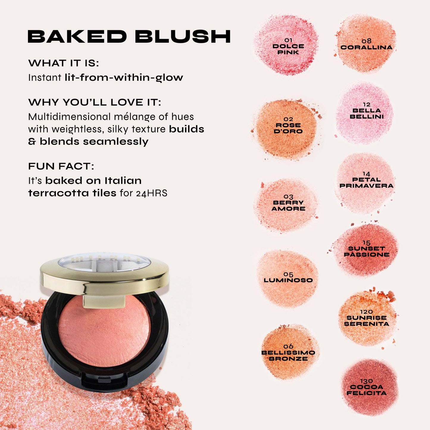 Milani Rose Powder Blush, Coral Cove 0.60 oz (Pack of 3)