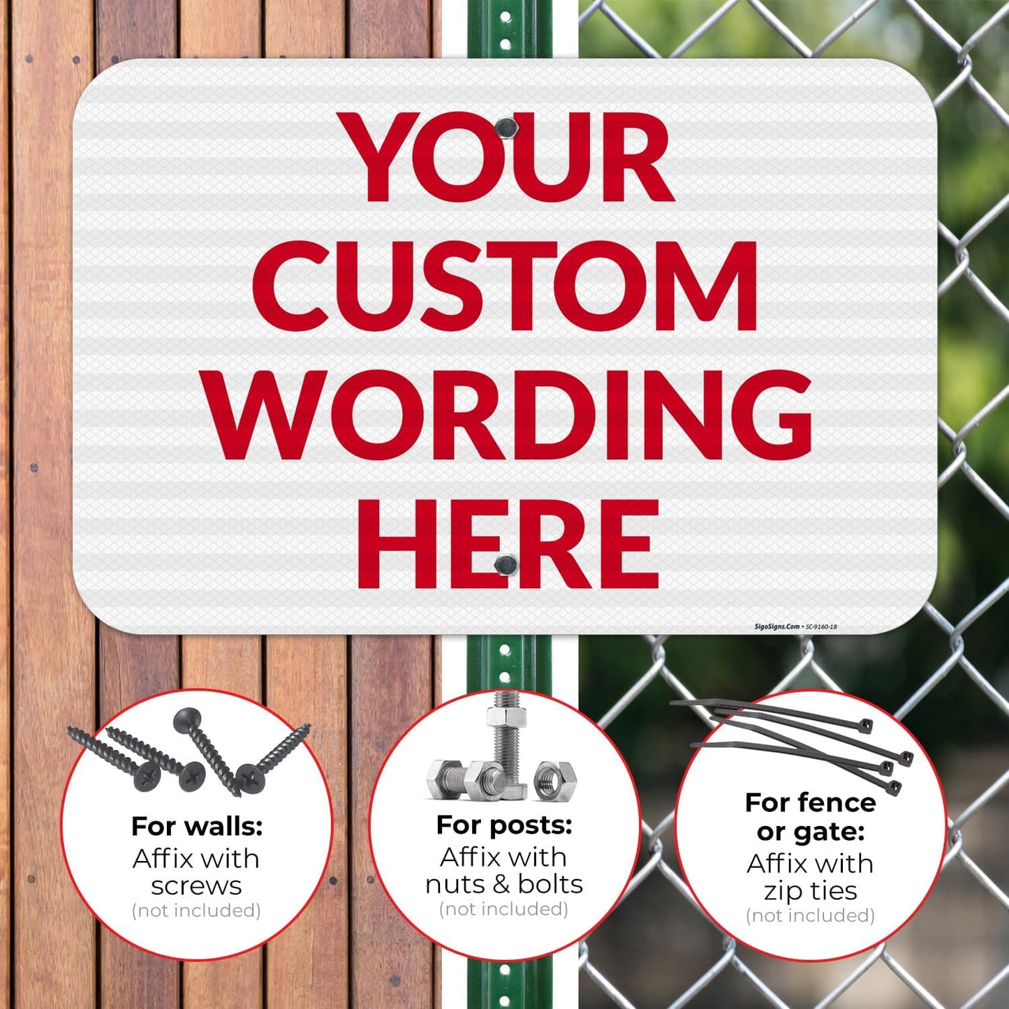 Custom Sign, Personalized Metal Signs, Customize for Office, Business, Workplace, Office, Home, Delivery Signs 12x18 Inches, 3M EGP Reflective .063 Aluminum, Fade Resistant, Made in USA by Sigo Signs