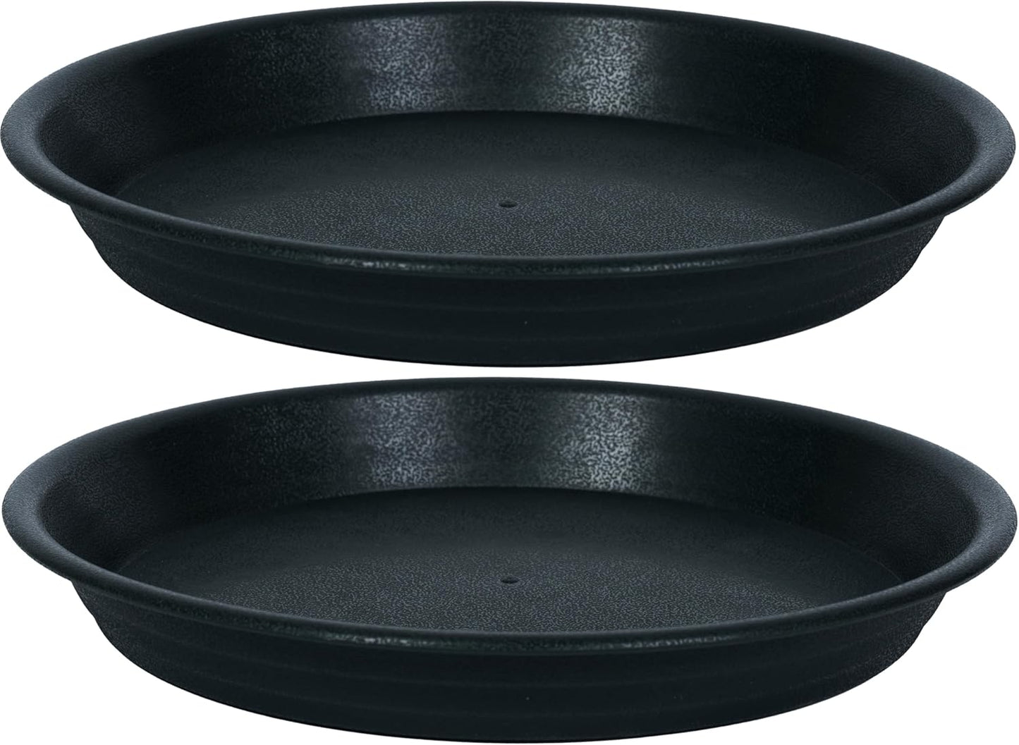 2 Pack Plant Saucer Drip Tray 13 14 inch, Large Plastic Flower Planter Saucers and Drip Trays for Indoors Outdoors, Heavy Durable Plant Plate Water Catcher (Black)