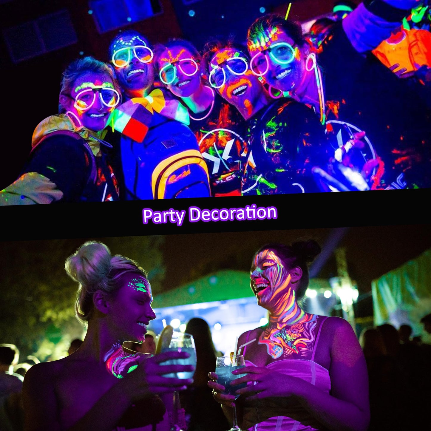 Qeeanmo Halloween Outdoor Blacklight Spotlight 12W Outdoor Black Lights For Glow Party Purple Led Landscape Lighting For Yard Garden Poster Bar Decoration 2Pack