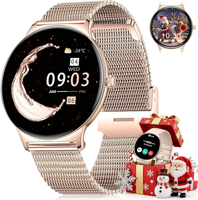 LIGE Fitness Smart Watches for Women(Answer/Make Call), 1.43" AMOLED Android Smart Watch with Heart Rate Monitor/Sleep Tra...