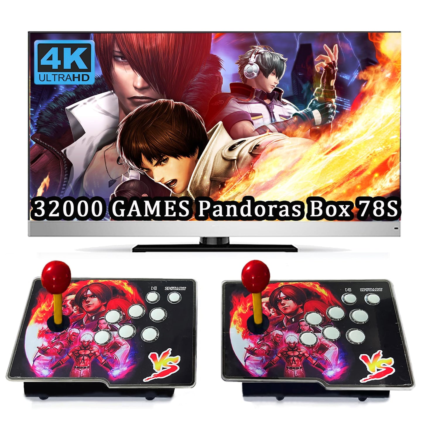 RegiisJoy 32000 in 1 Pandoras Box 78S Retro Arcade Game Console, 4 Player 3D Magical Modified Game, Search Save Delete Cheat Function, Favorite List, One-Button Combo, 128G TF, Separate Console
