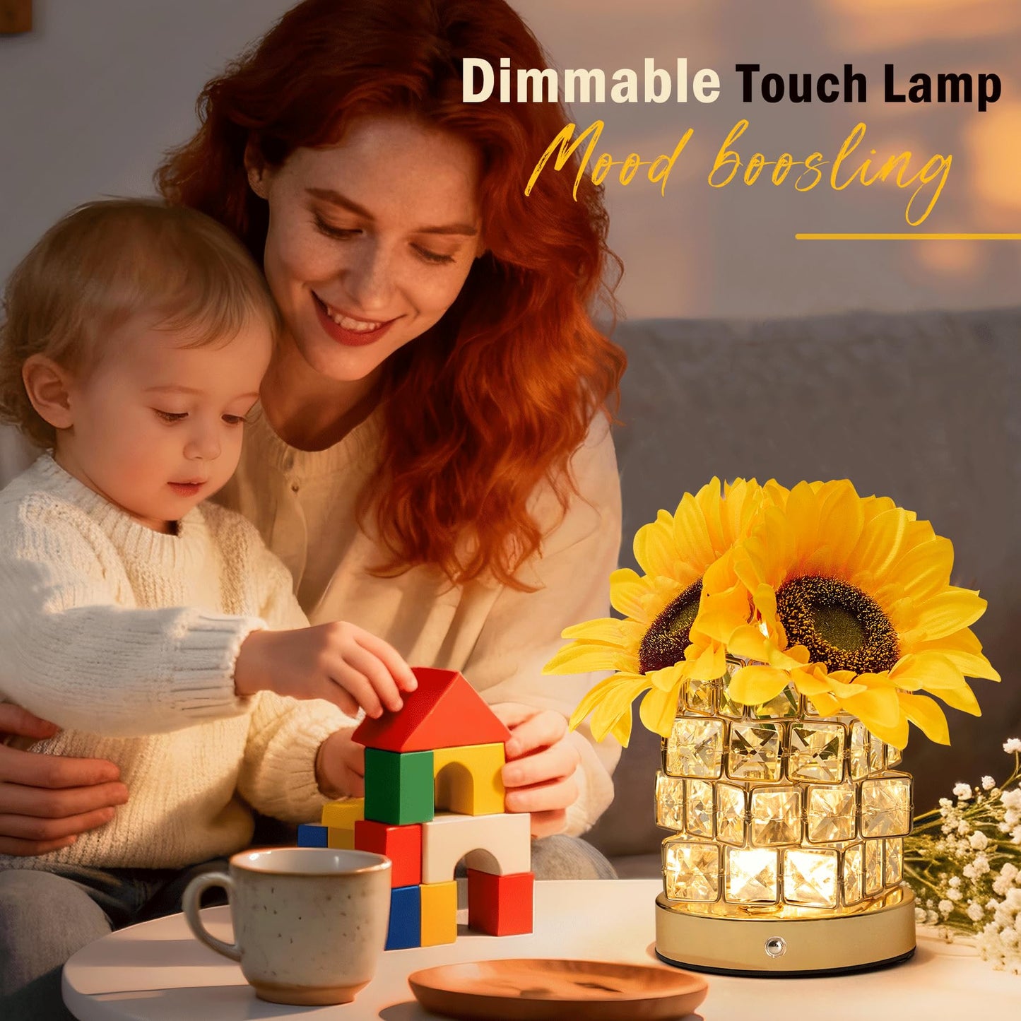 Nuunuy Sunflower Lamp Gifts For Women - Unique Flower Light For Mom  Wife  Daughter  Teacher  Friends - Mother? Day  Valentine?  Christmas  Birthday Gifts - Bedroom  Office  Restaurant Decor
