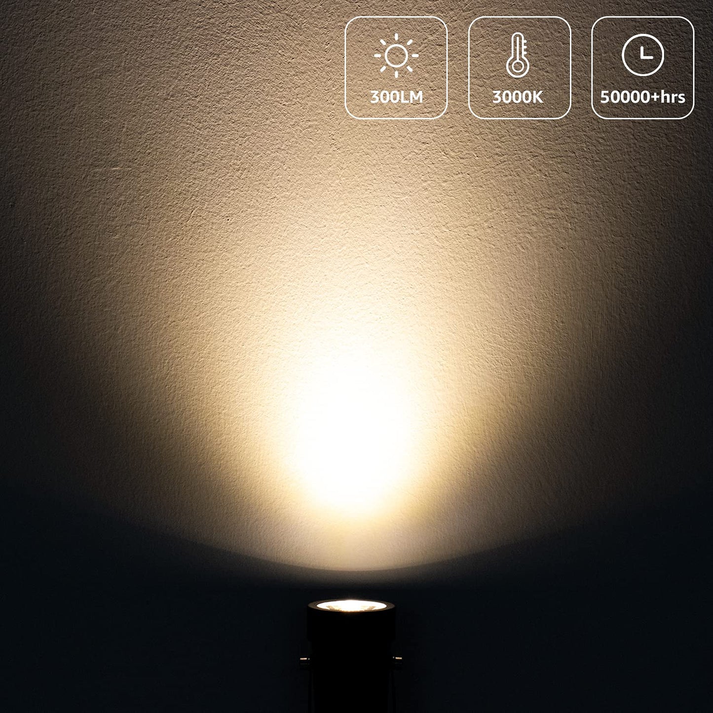 SUNVIE LED Spot Lights 2 Pack for Indoor Plants, Warm White, Aluminum, 5.9 FT Cord with Foot Switch, White Base and Stake Included