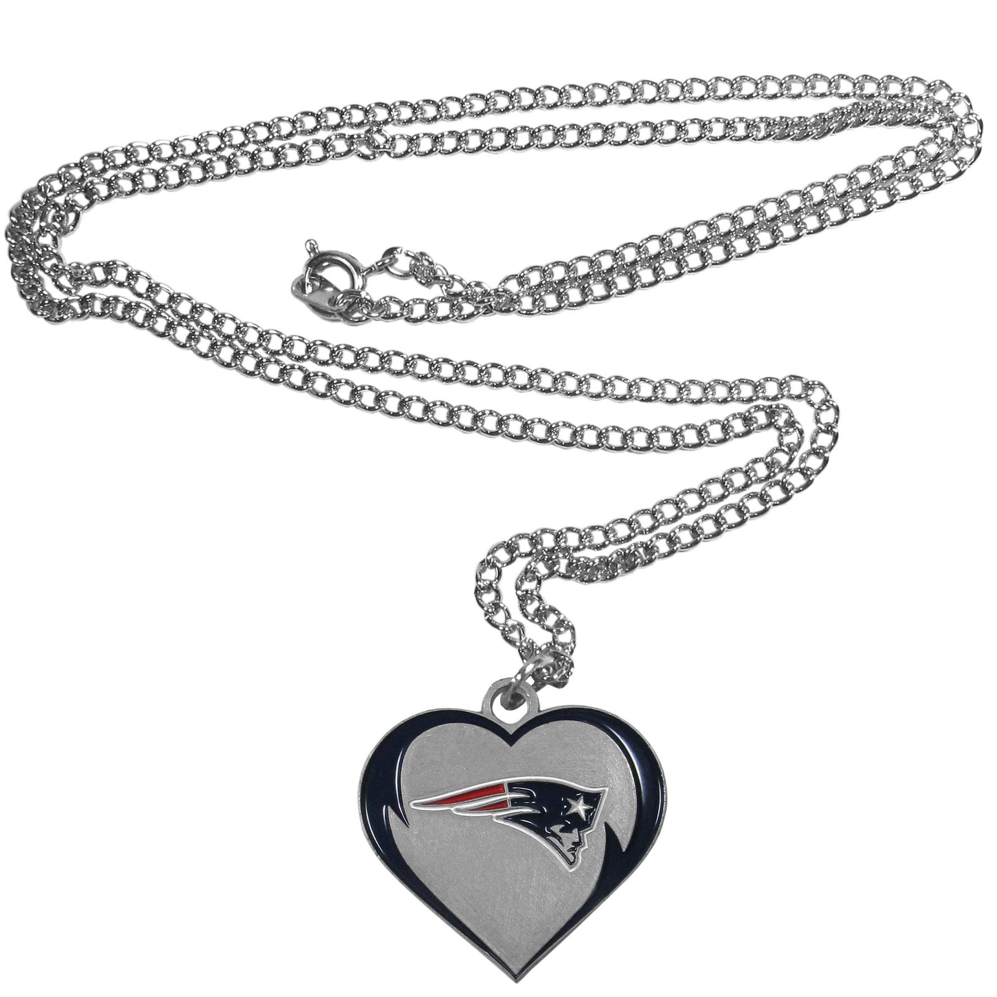 Siskiyou Sports NFL New England Patriots Womens Heart Necklace, Team Color, 22 inch