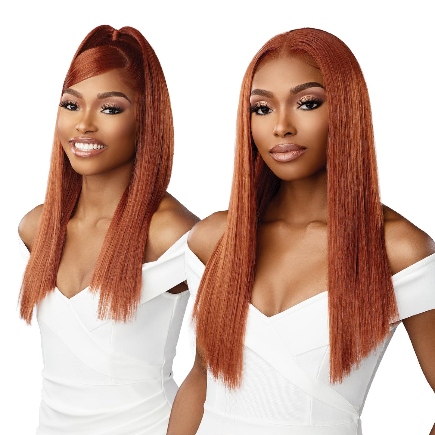 Sensationnel Bare Lace 13X6 Wigs - Unit 9 Lacefrontal Glueless Synthetic 180 Degree Preplucked Hairline (CHOCOLATECOPPER)