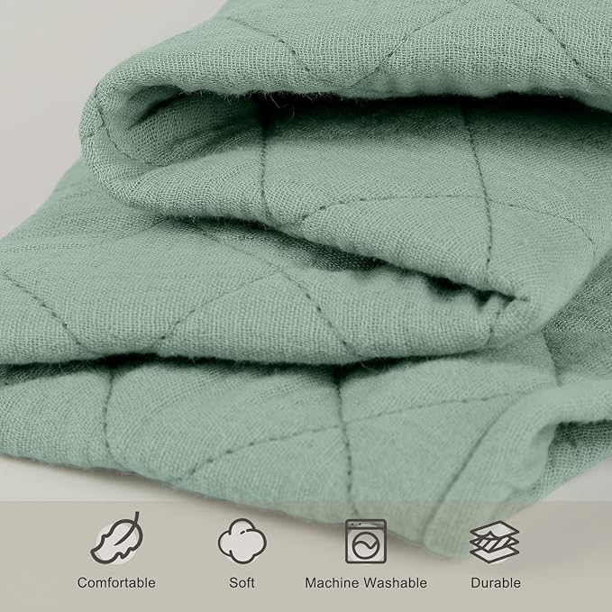 Unicorn Castle Waterproof Changing Pad Cover Muslin Changing Table Pad Cover 2 Pack Quilting for 32"x16" Baby Changing Pad Sheets Girls Boys,Green White