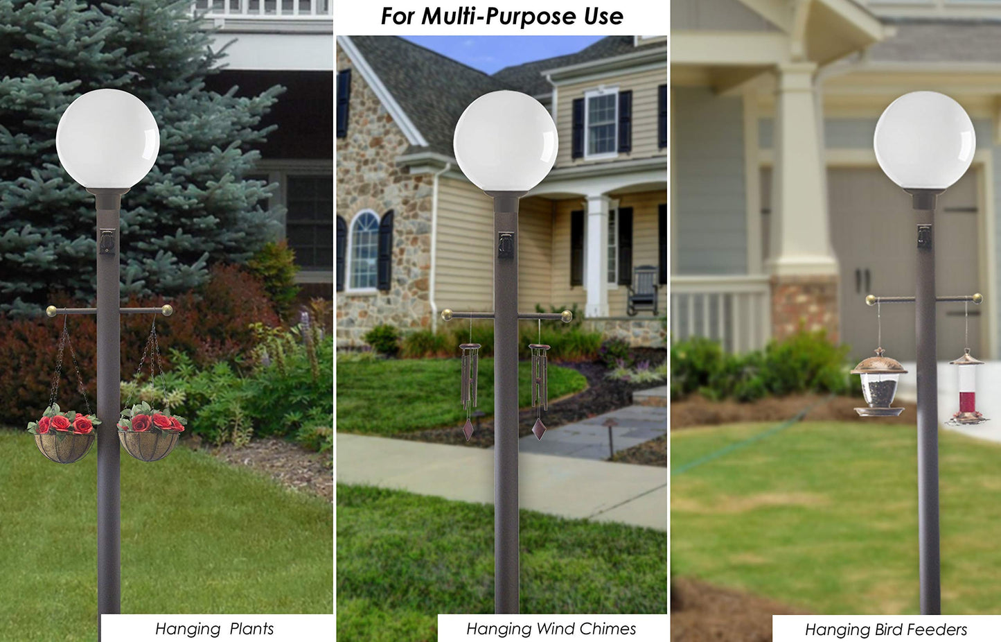Solus Sca-335Bz-2 Aluminum Cross Arm Ladder Rest For Outdoor Lamp Posts, Weather Resistant, Bronze With Gold Caps, Single Pack