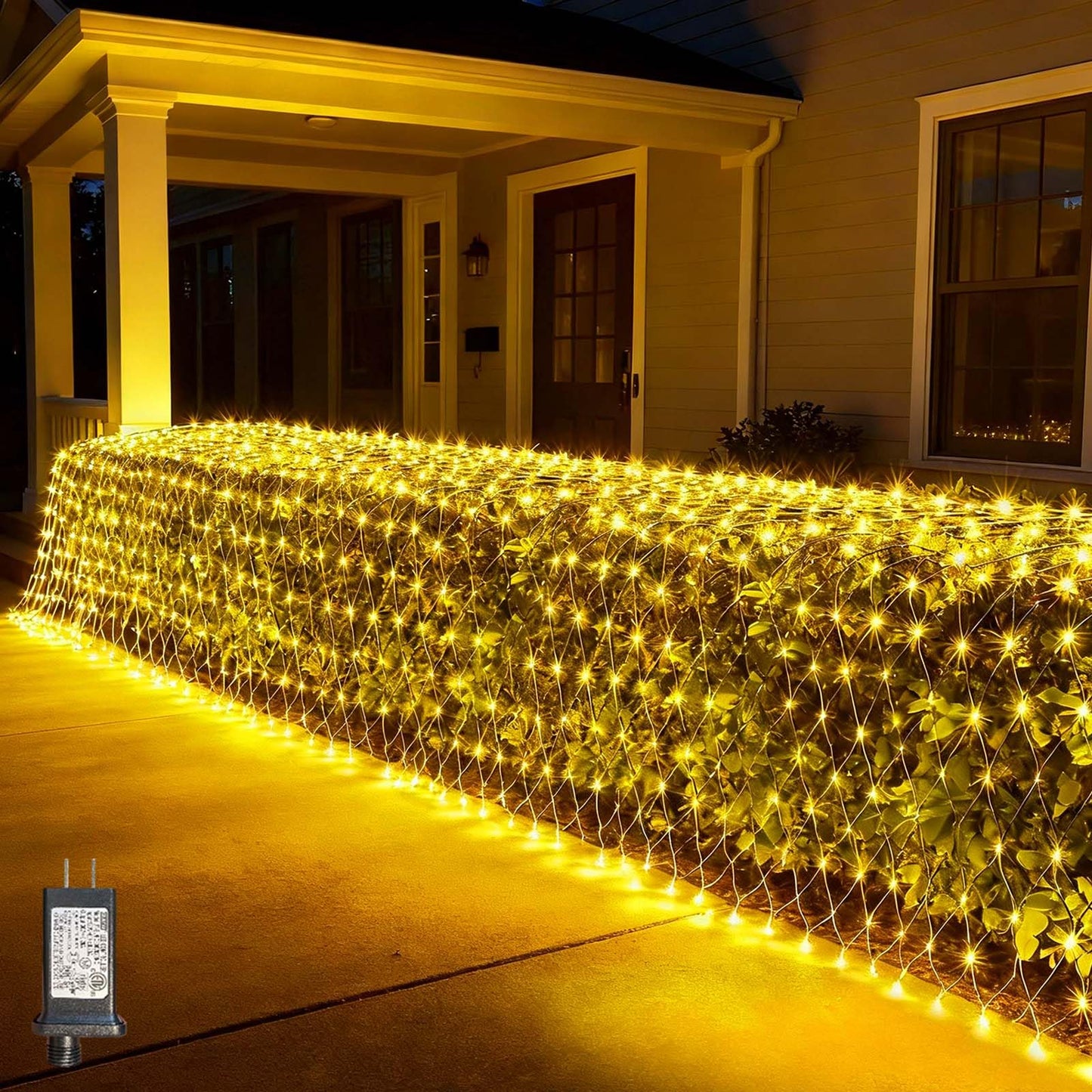 Lithome 21Ft X 5Ft Christmas Net Lights Outdoor Mesh Lights  360 Led Warm White Net Light 8 Modes Connectable  Waterproof Giant Christmas Mesh Light Green Wire For Bushes Garden Yard Party Tree Decor