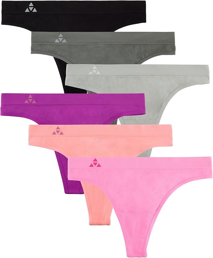 Balanced Tech Moisture Wicking Underwear for Women, Seamless Workout Thongs Quick Dry Travel Thong Panties
