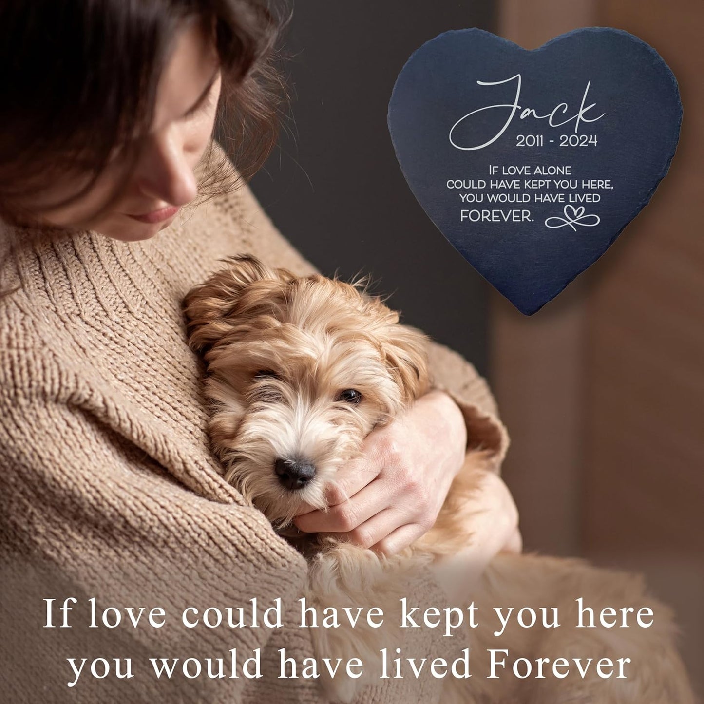 Dog Memorial Gifts for Loss of Dog, Cemetery Decorations for Grave, Pet Loss Sympathy Gift, Personalized Remembrance Garden Stone, Cat Lovers Heaven Grave Markers Bereavement Headstone (A06H)