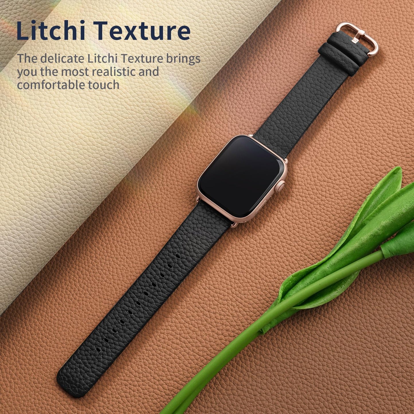 Fullmosa Leather Band Compatible With Apple Watch Band 42Mm 44Mm 45Mm 46Mm 49Mm, Genuine Leather Replacement Strap For Iwatch Ul