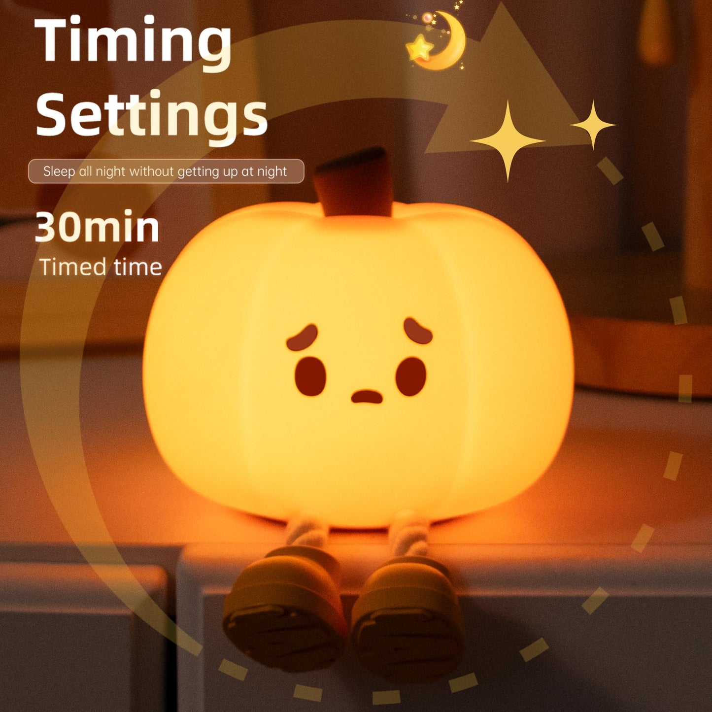 Cute Pumpkin Led Night Light  3 Level Dimmable Nursery Nightlight  Silicone Soft Light Lamp Gift  Rechargeable Bedroom Touch Lamp For Breastfeeding  Kids  Girl  Boy  Halloween Decor (Pumpkin Shape)