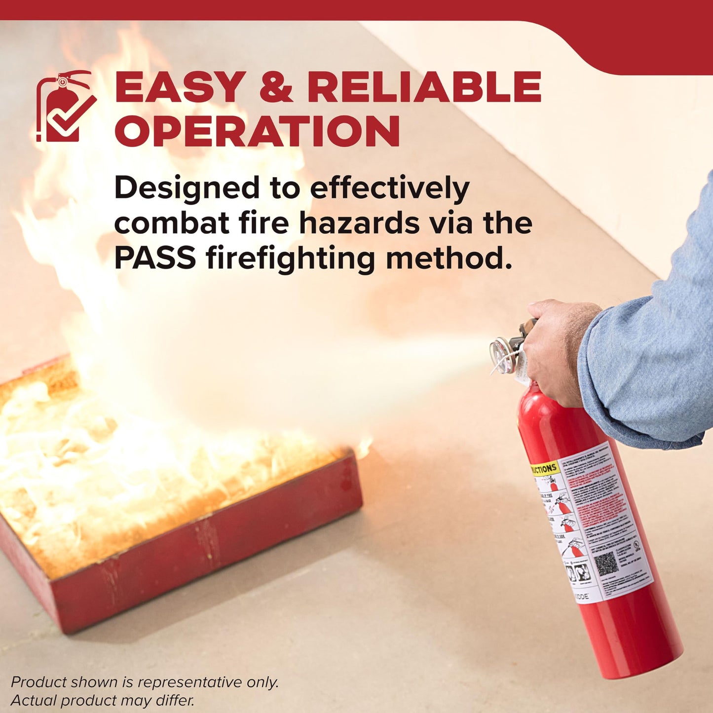 Kidde Basic Fire Extinguisher for Home, Office, Residential, Single-Use, 5BC