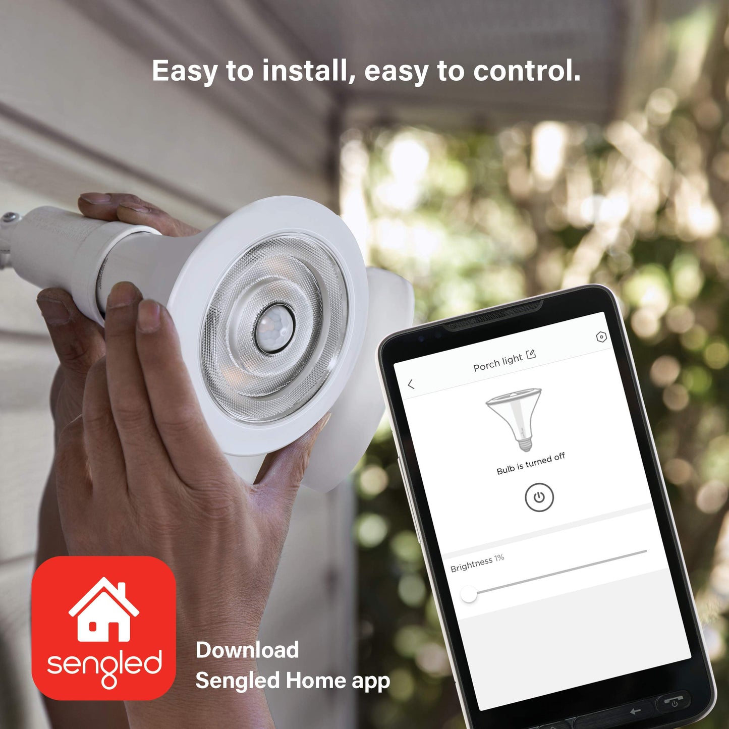 Sengled Smart Flood Light Bulb PAR38 LED, Motion Sensor, Dusk to Dawn, 1200LM, 3000K, 1 Count, Compatible with SmartThings and Alexa